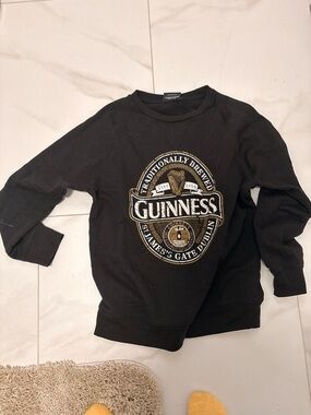 Guinness Black Crewneck Sweatshirt with Gold Logo